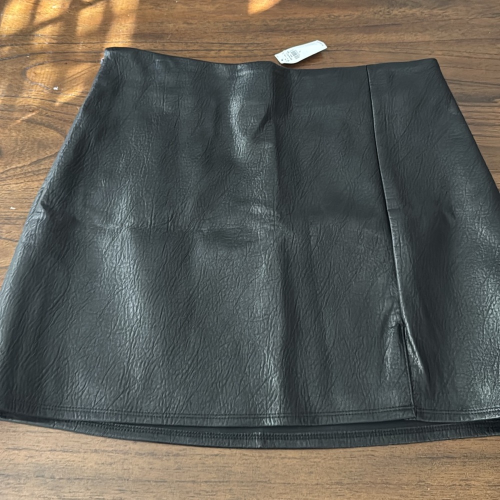 Old Navy Black Leather Mini Skirt